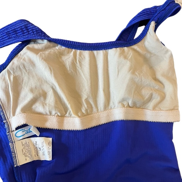 Vintage 90s Catalina royal blue ribbed one piece swimsuit low back 12 - Picture 10 of 15